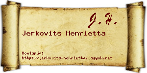 Jerkovits Henrietta névjegykártya