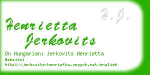 henrietta jerkovits business card